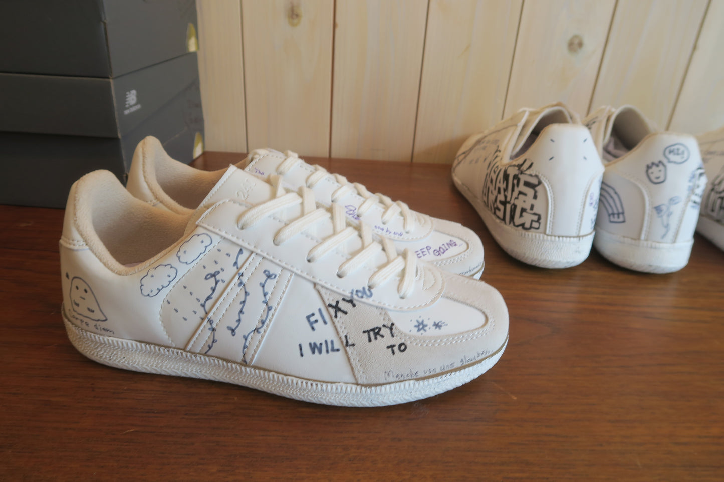 graffiti german trainer sneakers---yonceA