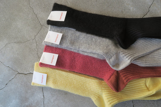 japan---モヘアコットン　靴下---homspun